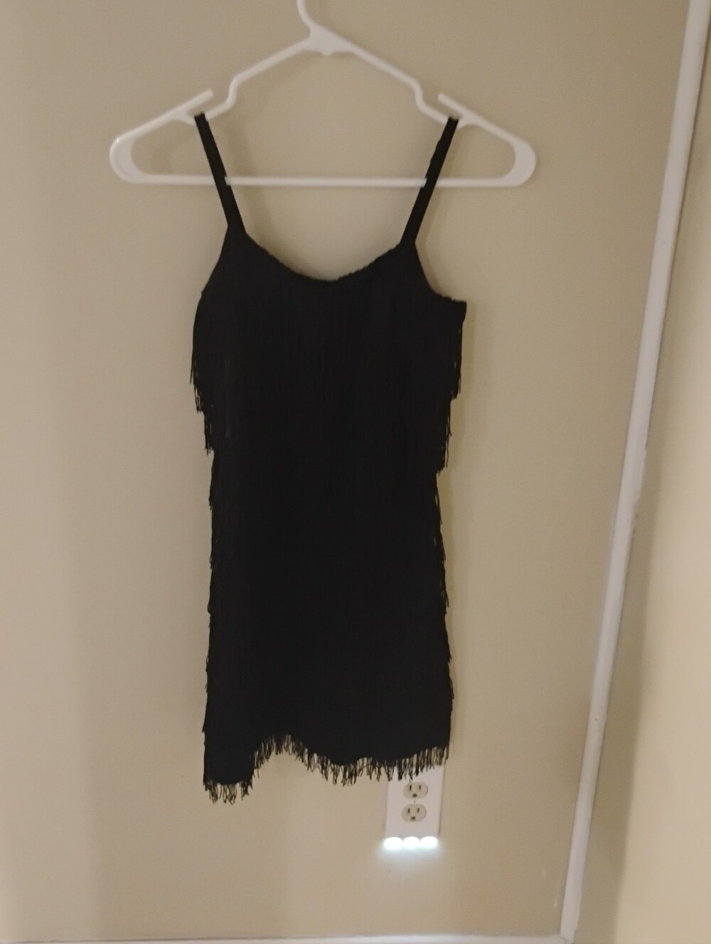 Dreamgirls Y2K Flapper Fringe Spaghetti Strap Mini Dress SZ M